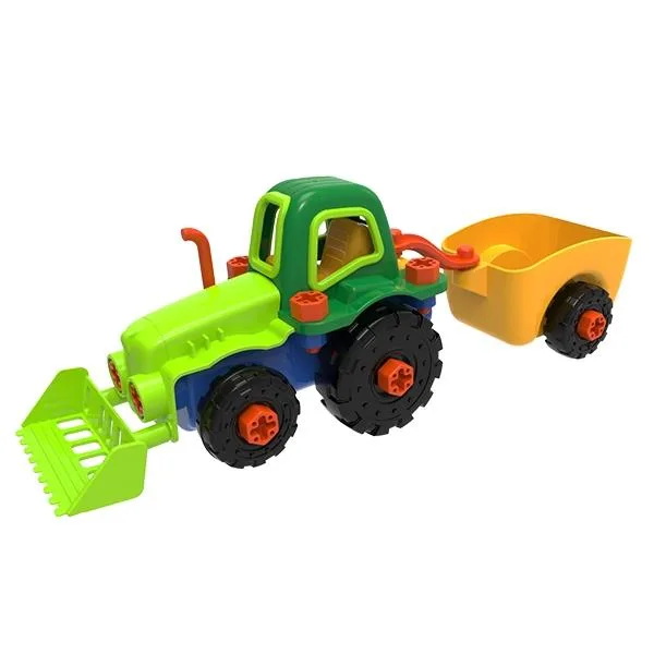 Конструктор Edu-Toys Трактор з шуруповертом 29 деталей різнокольоровий 30х30х20 см