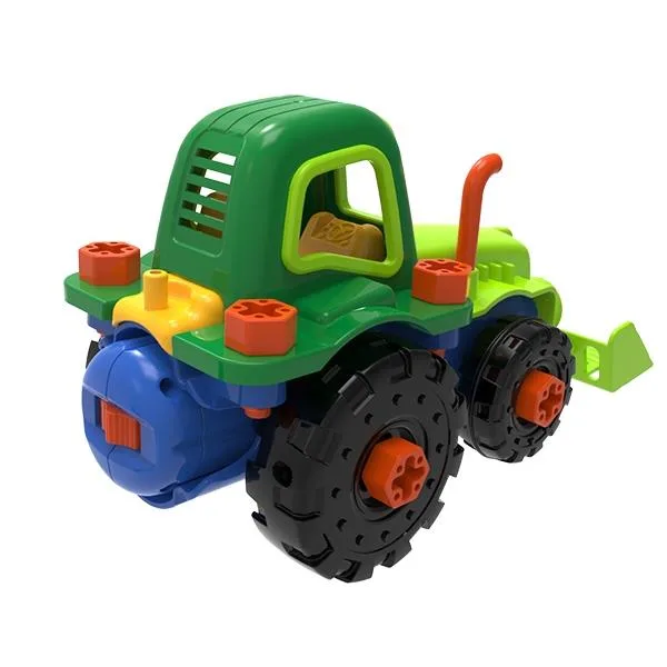 Конструктор Edu-Toys Трактор з шуруповертом 29 деталей різнокольоровий 30х30х20 см