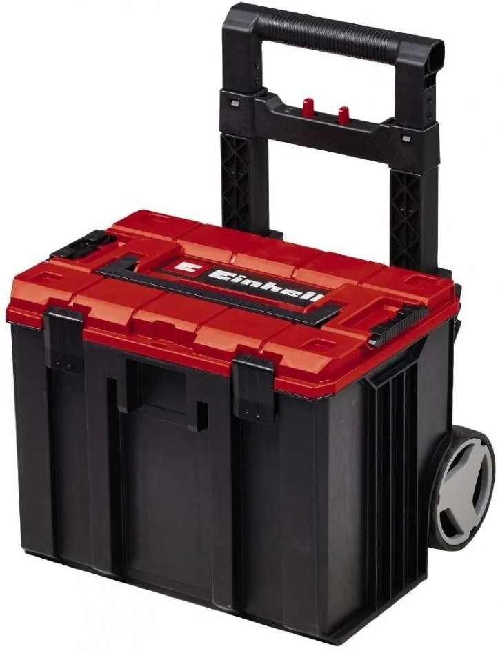 Модульний ящик для інструментів Einhell E-Case L на колесах з телескопічною ручкою, розміри 40.6х44.4х35.5 см, виготовлений з плас