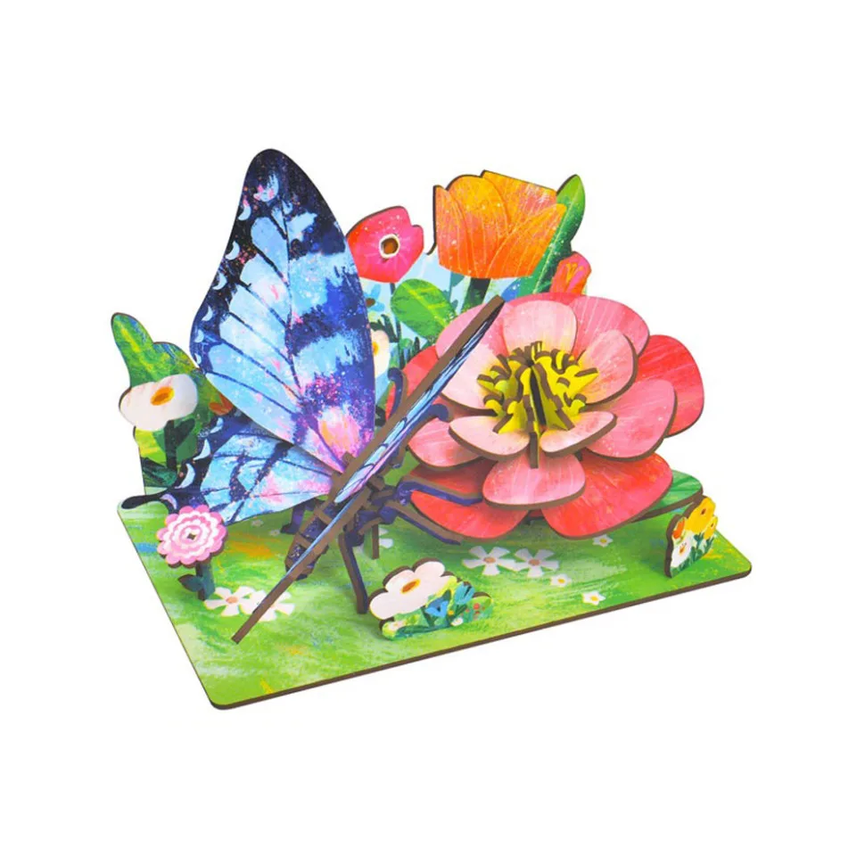 Дерев'яний 3D пазл Butterfly 55 деталей для дітей 8+ розвиваюча іграшка з дерева 18x12x1,5 см