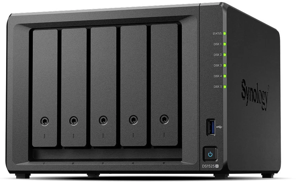 Мережеве сховище NAS Synology 5-дискове з процесором AMD Ryzen 8 ГБ DDR4 чорне