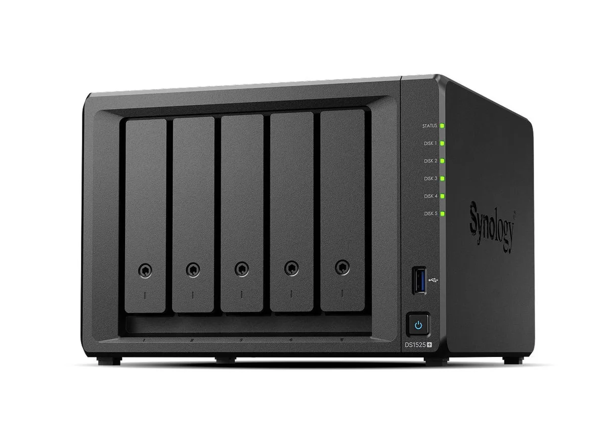 Мережеве сховище NAS Synology 5-дискове з процесором AMD Ryzen 8 ГБ DDR4 чорне