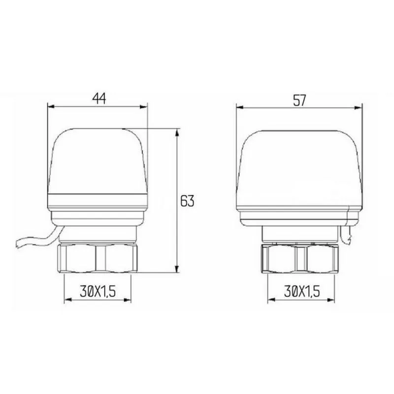 Сервопривод линейный 220V Icma No983 100N 63х47х44 мм