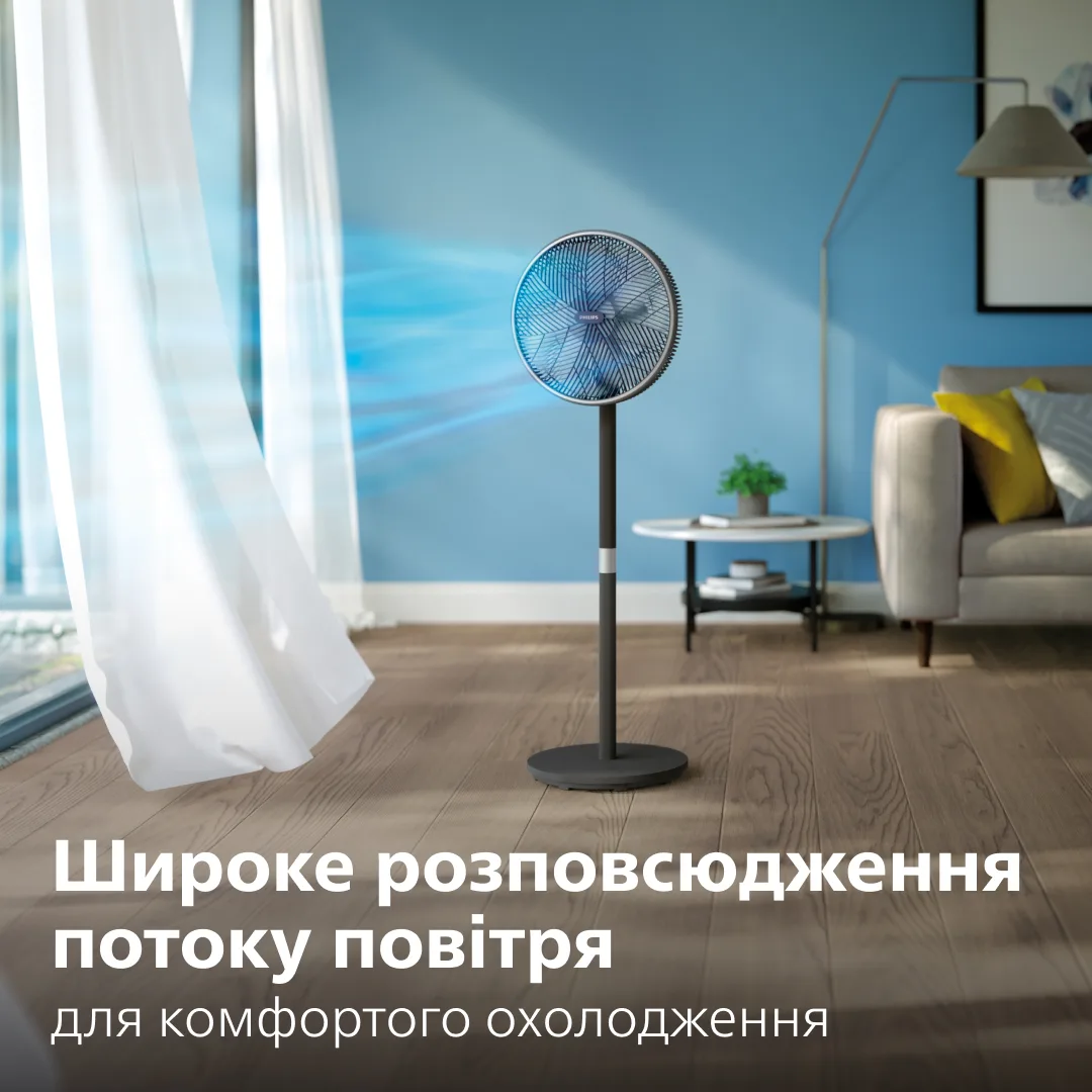 Вентилятор Philips підлоговий настільний пластик 1250 мм Білий 48 Вт 3 швидкості