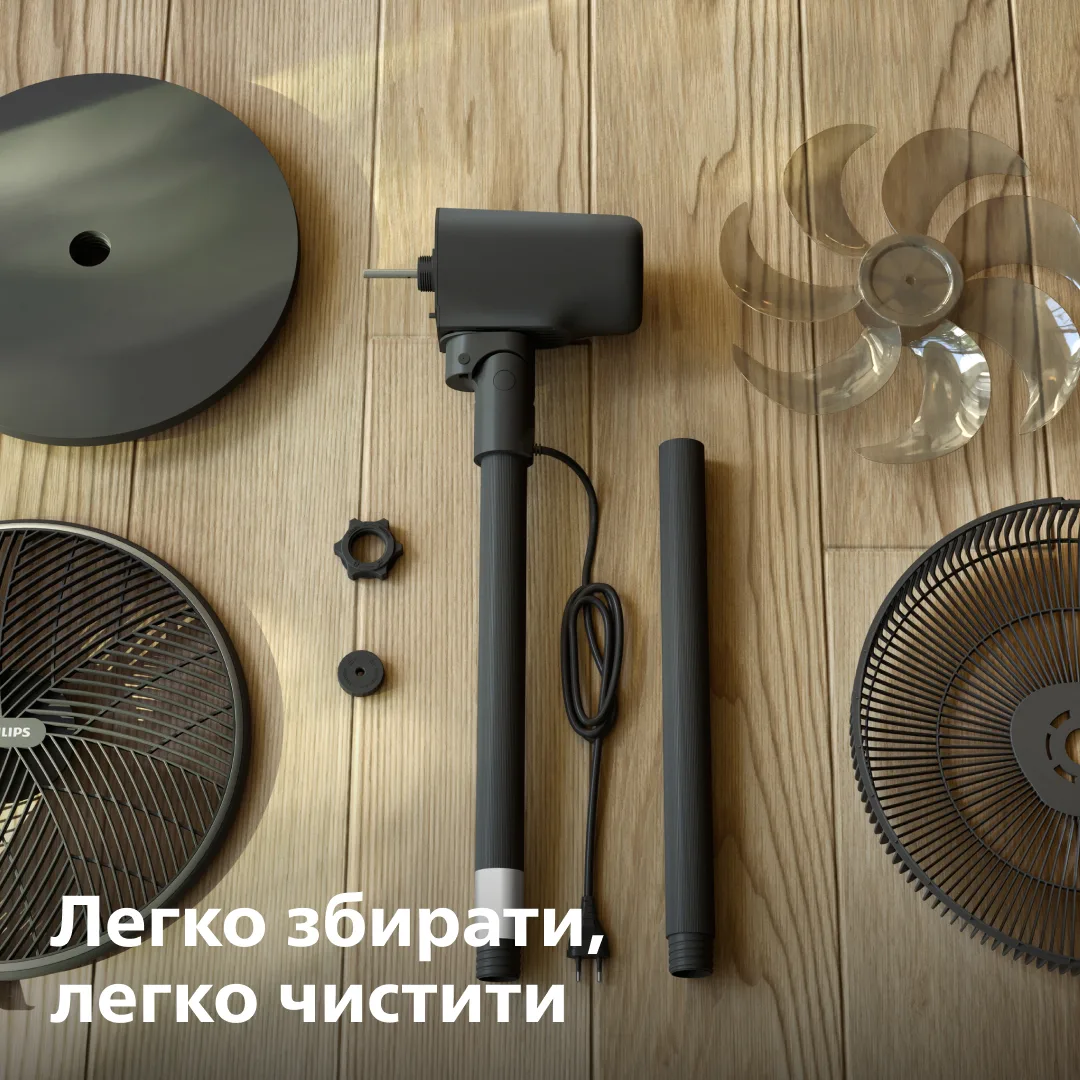 Вентилятор Philips підлоговий настільний пластик 1250 мм Білий 48 Вт 3 швидкості