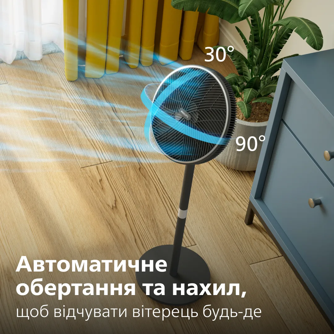 Вентилятор Philips підлоговий настільний пластик 1250 мм Білий 48 Вт 3 швидкості