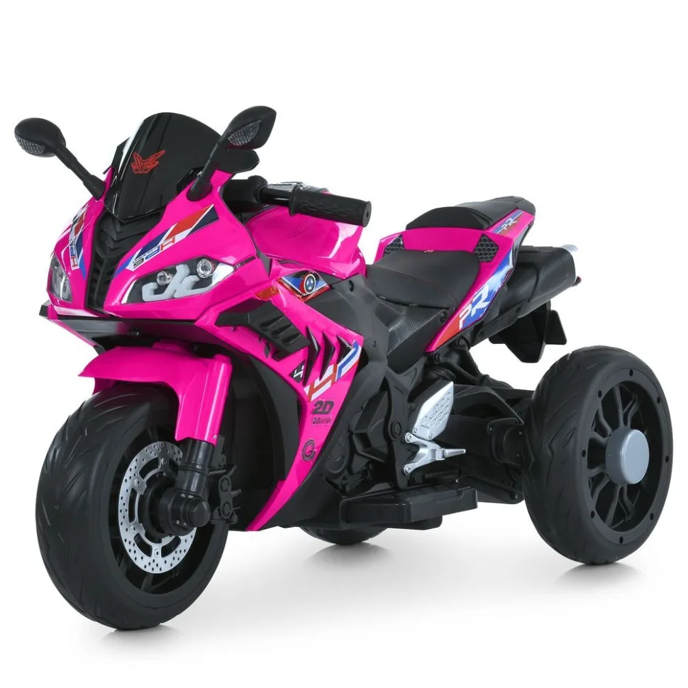 Детский электромобиль мотоцикл Bambi Racer экокожа 110 см Чёрный