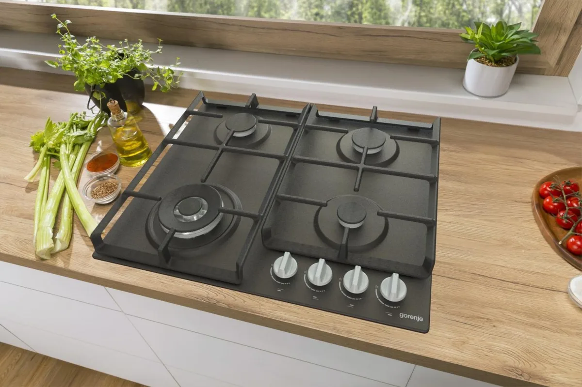 Газова варильна поверхня Gorenje чавун 60 см чорна
