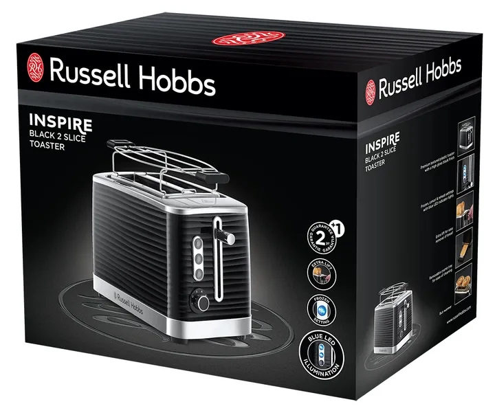 Тостер Russell Hobbs 1050 Вт пластик 19,5х29,5х16,5 см чорний