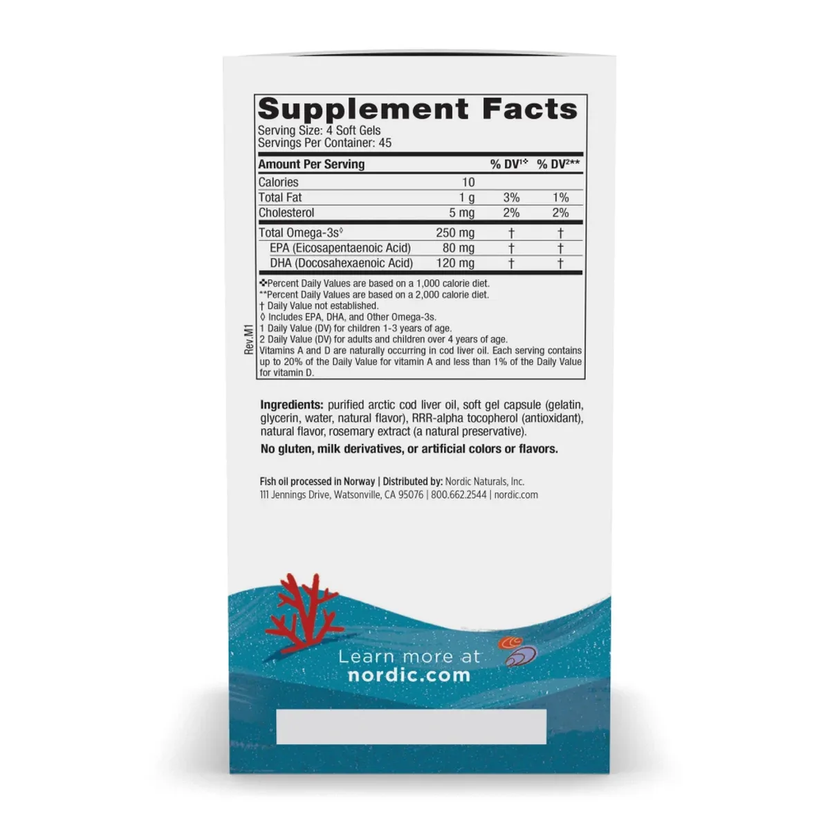 Детский DHA Nordic Naturals мягкие капсулы 180 шт из печени арктической трески