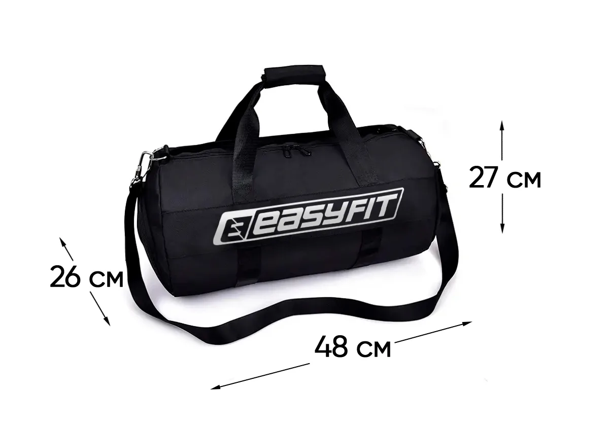 Спортивна сумка EasyFit Cordura 48х26х27 см чорна 35 л