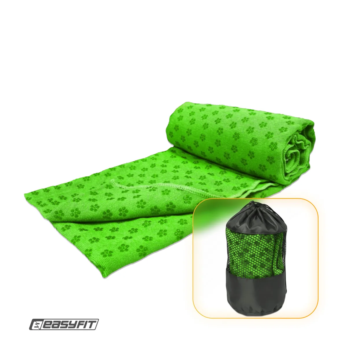 Полотенце для йоги EasyFit мікрофібра 183х63 см зелене