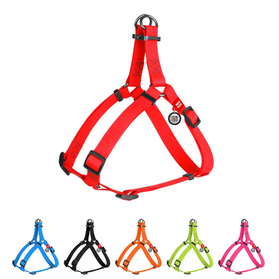 Шлея WAUDOG Waterproof 20 мм металева пряжка 50-80 см Collartex червона