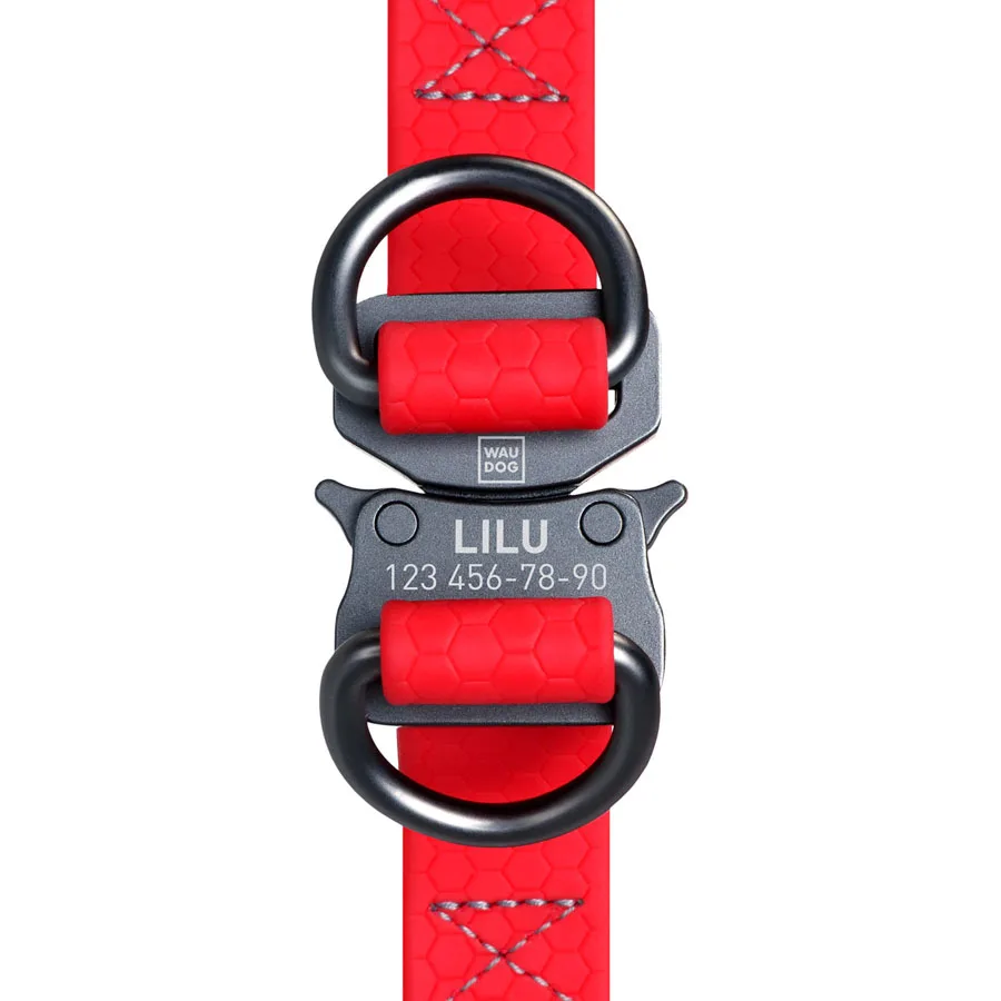Шлея WAUDOG Waterproof 20 мм металева пряжка 50-80 см Collartex червона