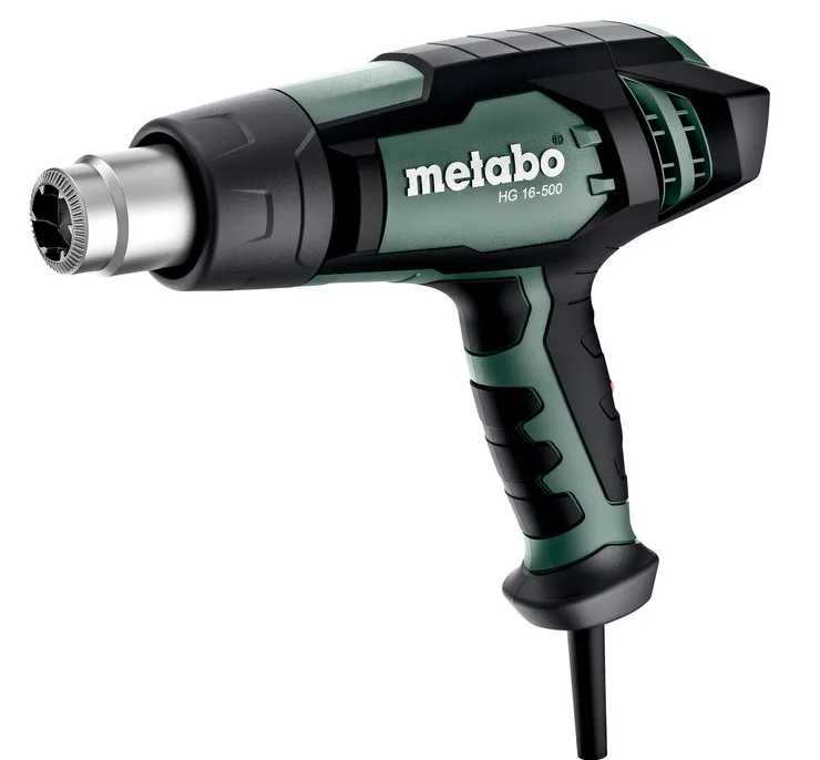 Фен будівельний Metabo 1600Вт пістолетний чорний для зняття лаку та зварювання 500°C 0.6кг