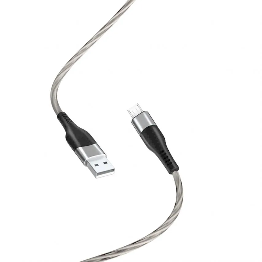 Кабель USB XO силіконовий Micro 1м 2.4A сірий