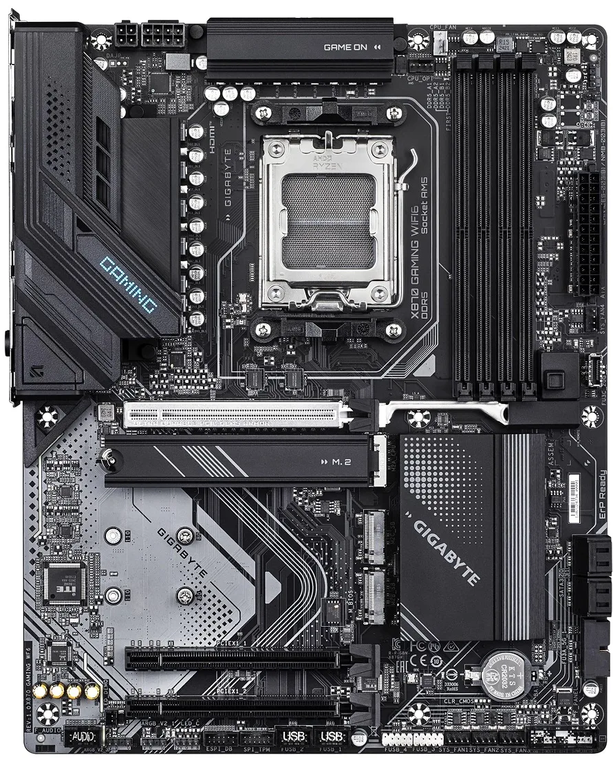 Материнська плата GIGABYTE X870 GAMING WF6 sAM5 X870 sAM5 X870 4xDDR5 M.2 HDMI D-Sub Wi-Fi BT ATX