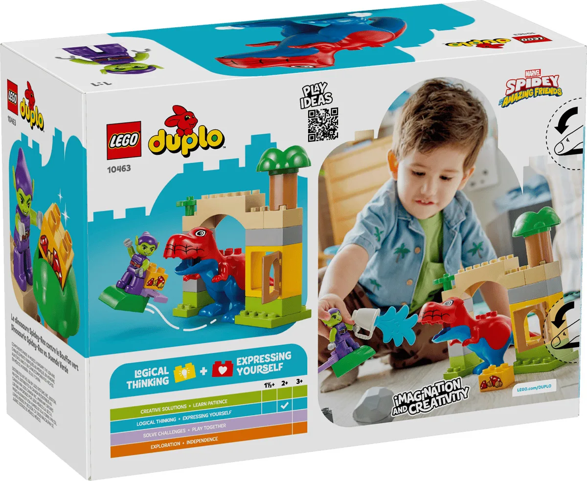 Конструктор LEGO DUPLO Динозавр Spidey-Rex Зелений Гоблін різнокольоровий