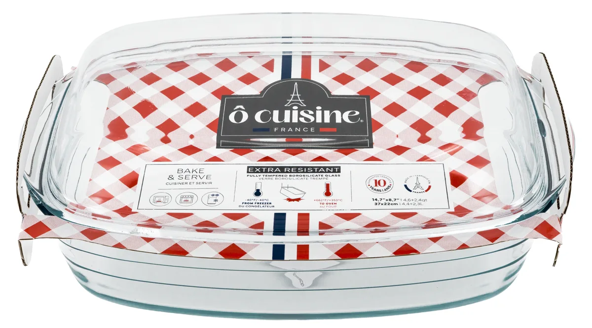 Каструля O Cuisine боросилікатне скло 37x22 см 6,7 л прозора з кришкою