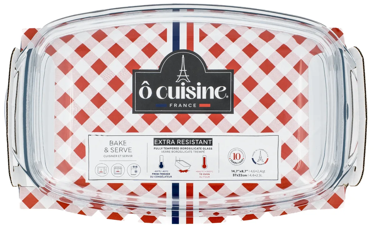 Каструля O Cuisine боросилікатне скло 37x22 см 6,7 л прозора з кришкою