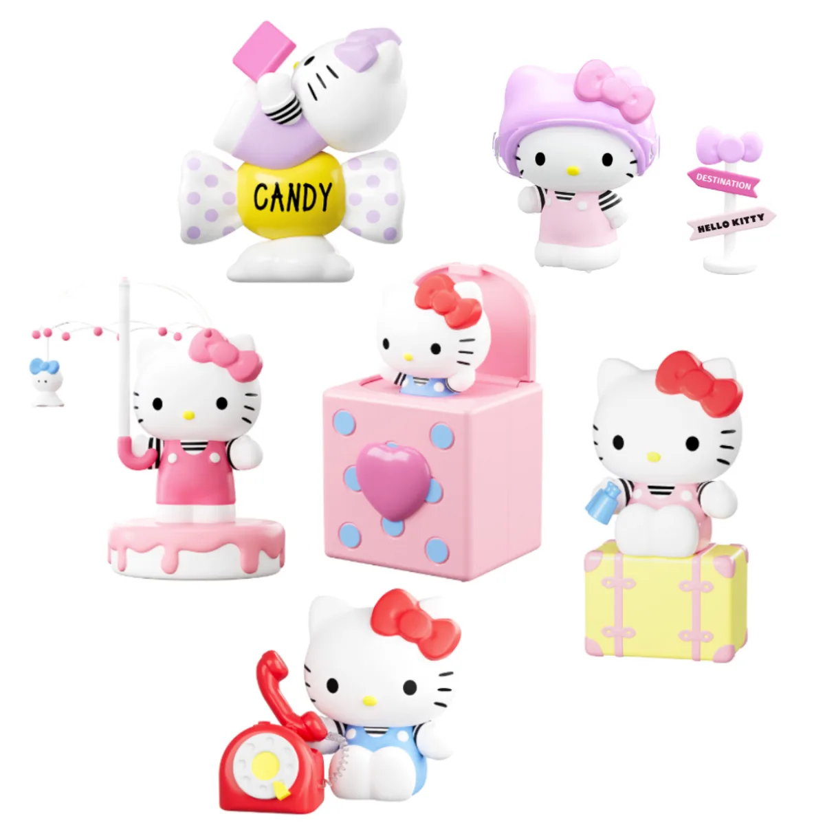 Механічна іграшка Pop Top Hello Kitty 10 см Полівінілхлорид Рожевий
