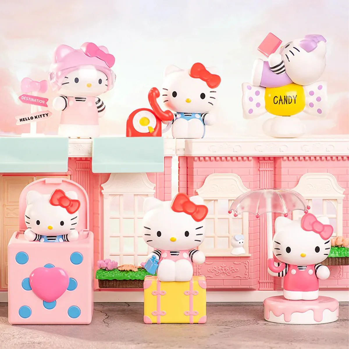 Механічна іграшка Pop Top Hello Kitty 10 см Полівінілхлорид Рожевий