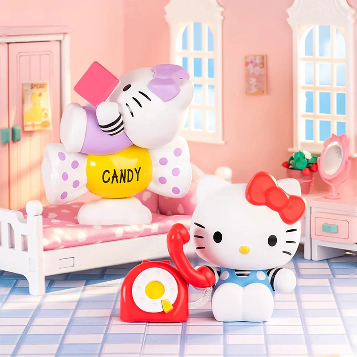 Механічна іграшка Pop Top Hello Kitty 10 см Полівінілхлорид Рожевий