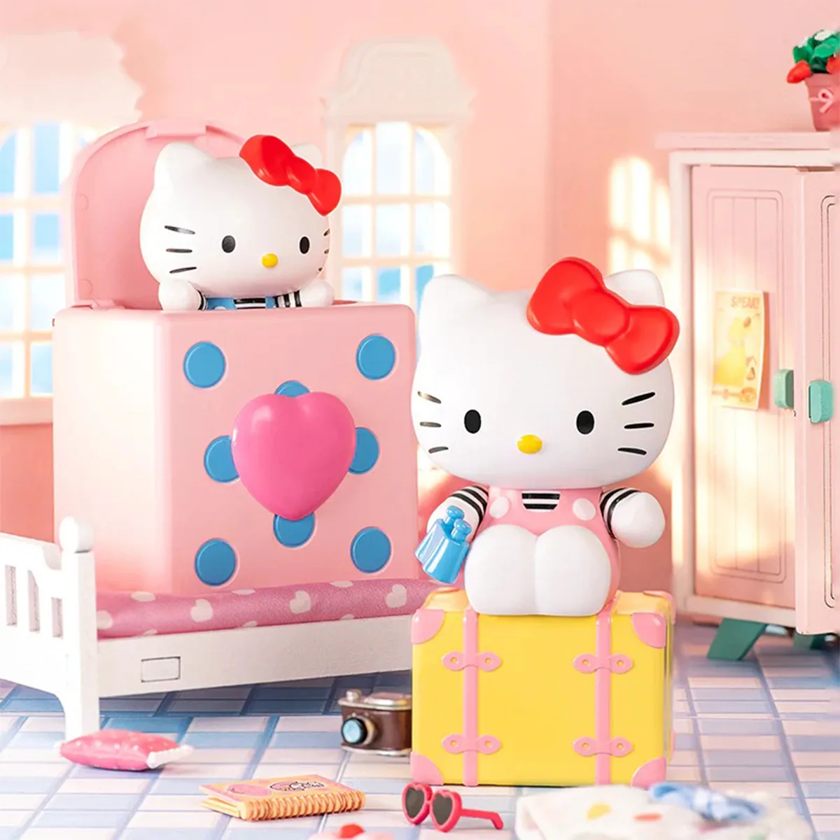 Механічна іграшка Pop Top Hello Kitty 10 см Полівінілхлорид Рожевий