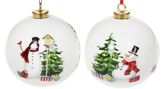 Набір керамічних шарів Decorations Сніговики 10х10х11,5 см 4 штуки