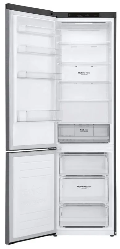 Холодильник LG двухкамерный 59,5х203х68,2 см серый, ударопрочное стекло.