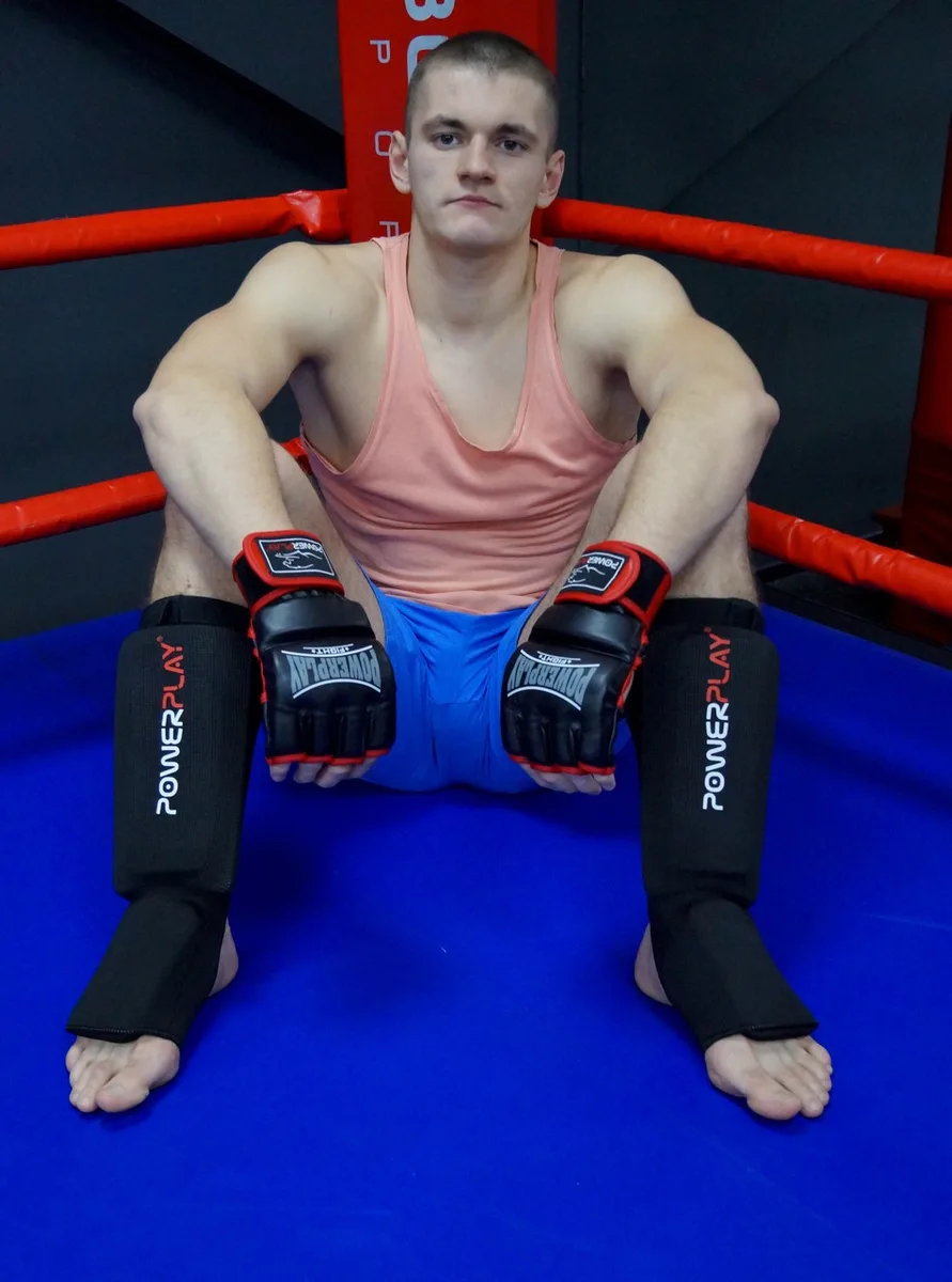 Рукавиці Active Point для MMA XL Штучна шкіра Чорні Червоні