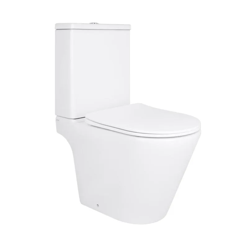 Унітаз підлоговий Rimless Qtap Dove компактний кераміка 605x370x800 мм білий