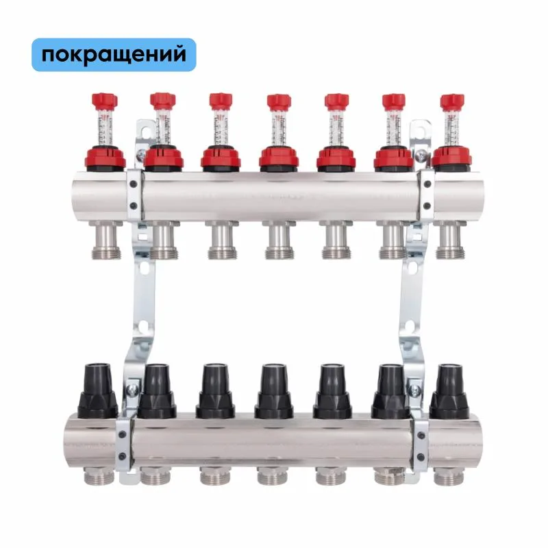 Коллектор Thermo Alliance Forte 7 выходов 1" латунь 328х350х92 мм