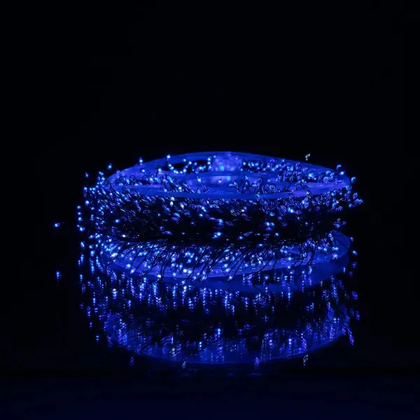 Новорічна гірлянда світлодіодна 50 м синій мідний дріт 1500 LED