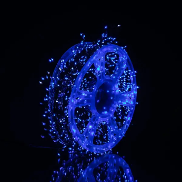 Новорічна гірлянда світлодіодна 50 м синій мідний дріт 1500 LED