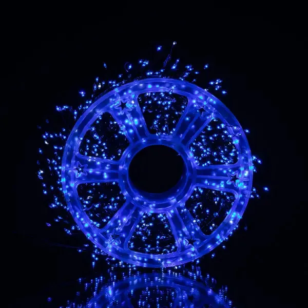 Новорічна гірлянда світлодіодна 50 м синій мідний дріт 1500 LED