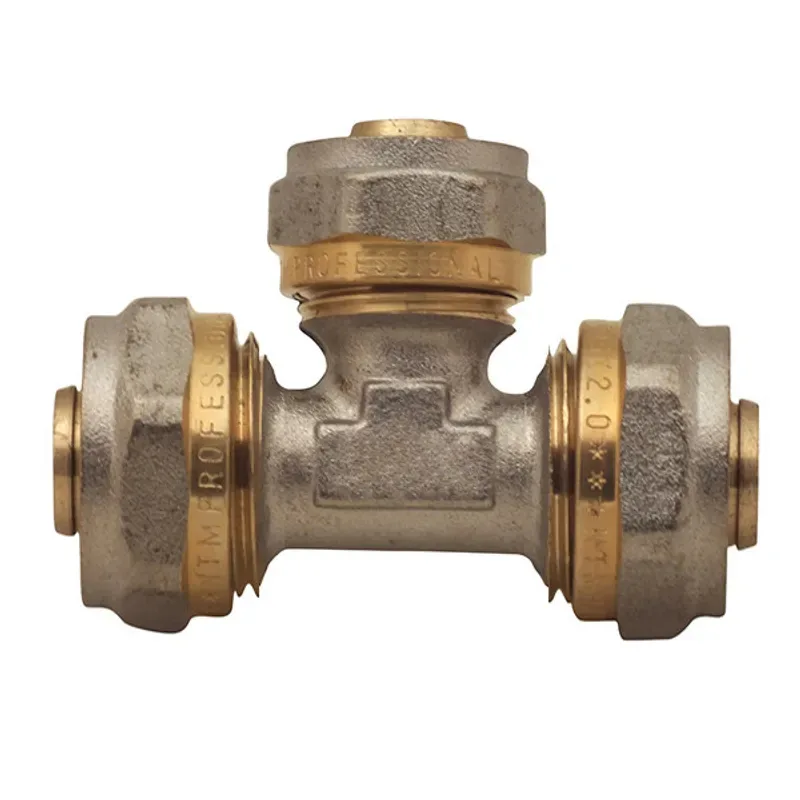 Трійник обтискний 26x16x26 мм латунь сталевий для труб