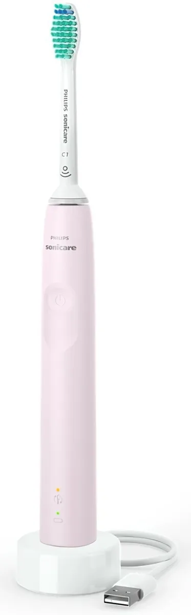 Електрична зубна щітка Philips Sonicare 3100 серії, 31 тис. коливань/хв, 1 насадка, рожевого кольору.