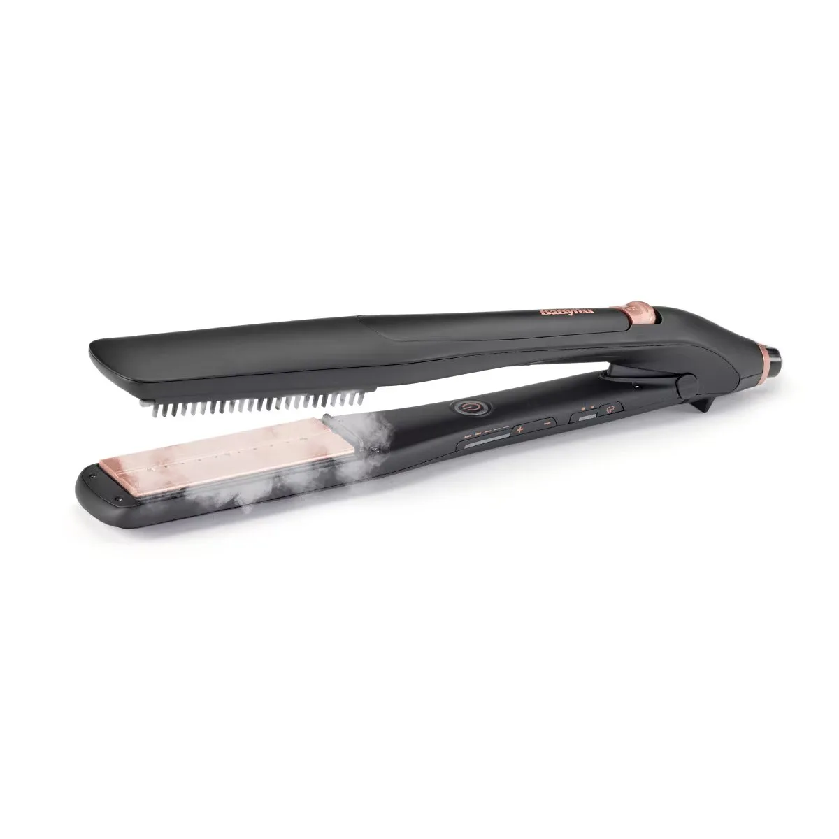 Випрямляч волосся Babyliss Steam Lux Styler, 56 Вт, 5 температурних режимів (170-210 °C), термокилимок, керамічне покриття, чорний