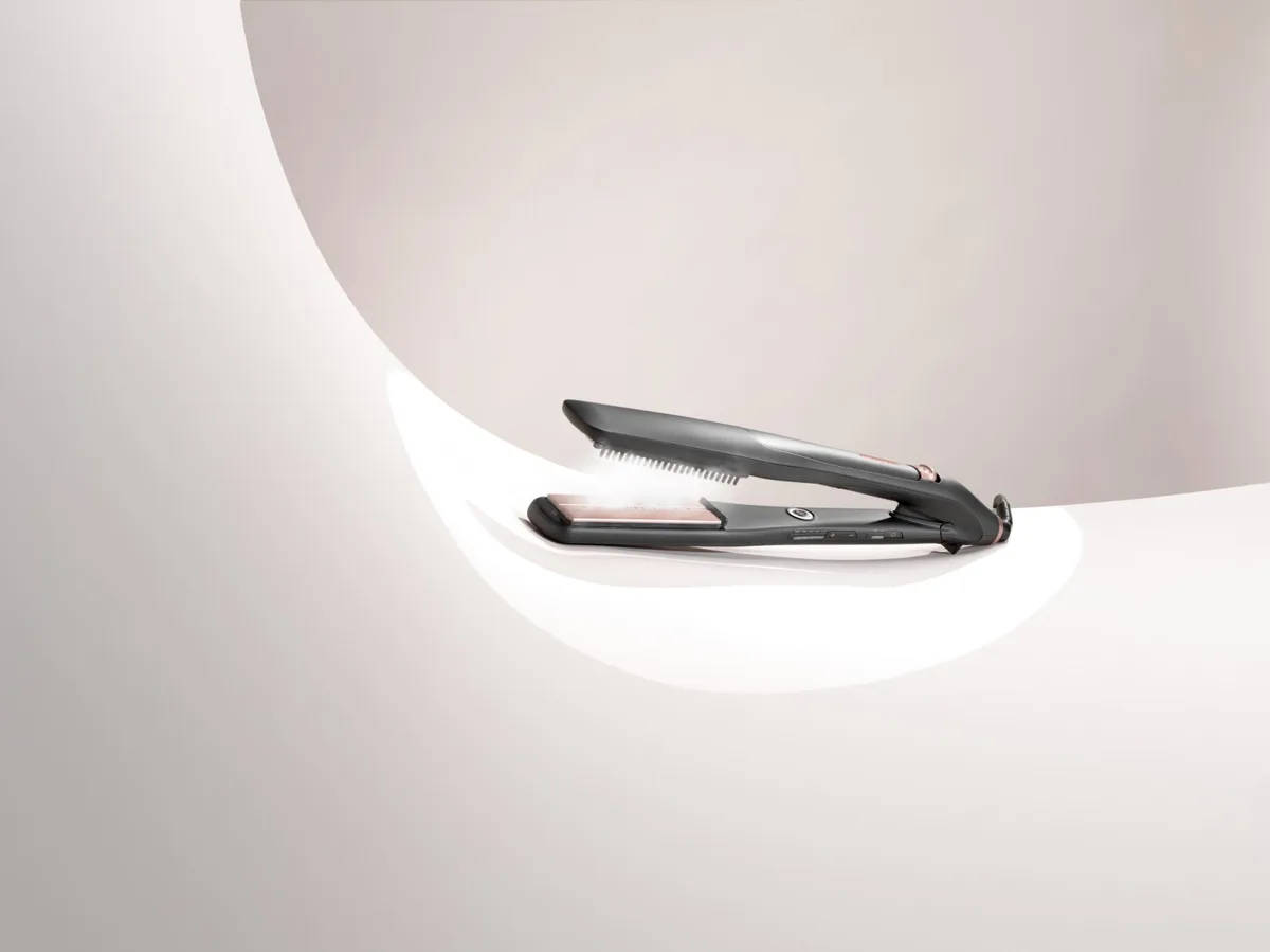 Випрямляч волосся Babyliss Steam Lux Styler, 56 Вт, 5 температурних режимів (170-210 °C), термокилимок, керамічне покриття, чорний