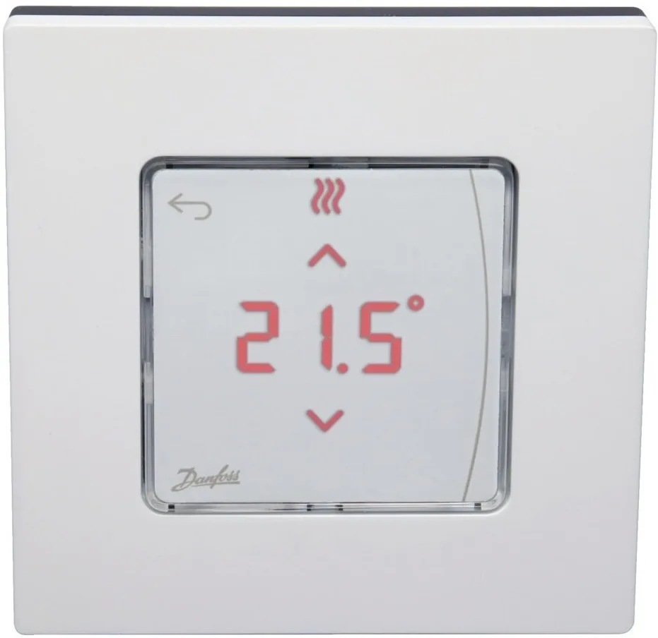 Терморегулятор Danfoss Icon2 RT, Display, +5...35 °C, програмований, дротовий, вбудований, 24В, білий