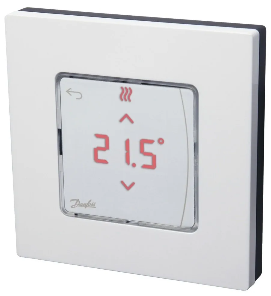 Терморегулятор Danfoss Icon2 RT, Display, +5...35 °C, програмований, дротовий, вбудований, 24В, білий