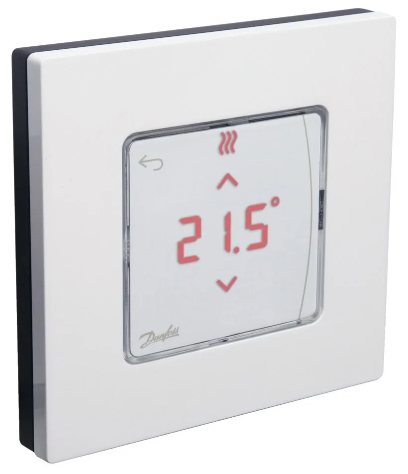 Терморегулятор Danfoss Icon2 RT, Display, +5...35 °C, програмований, дротовий, вбудований, 24В, білий
