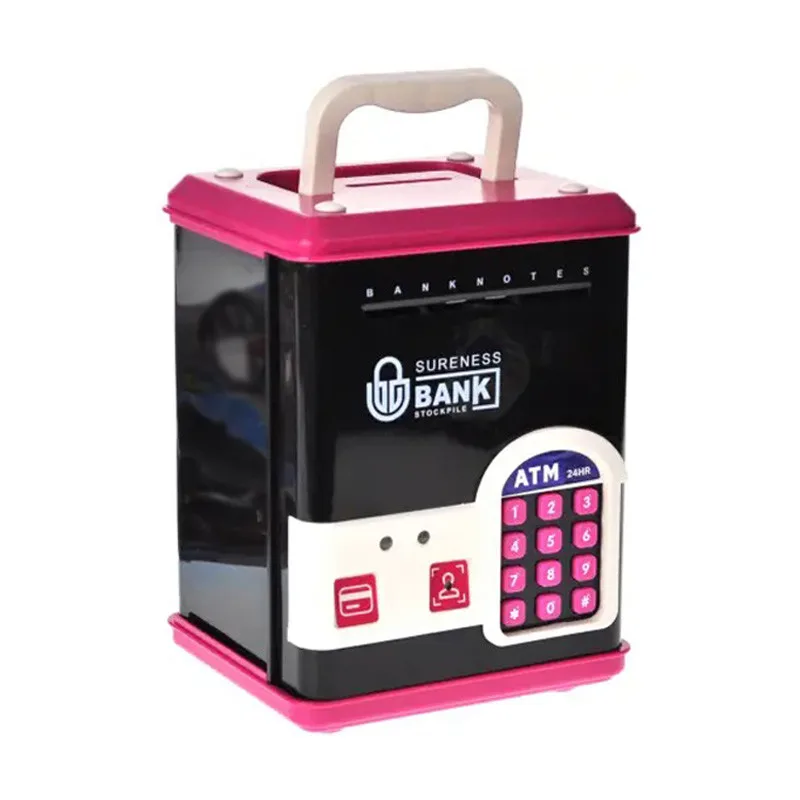 Дитяча скарбничка-сейф YG Toys пластик 12,9х18,6х15 см рожевий музика світло пароль імітація відбитка