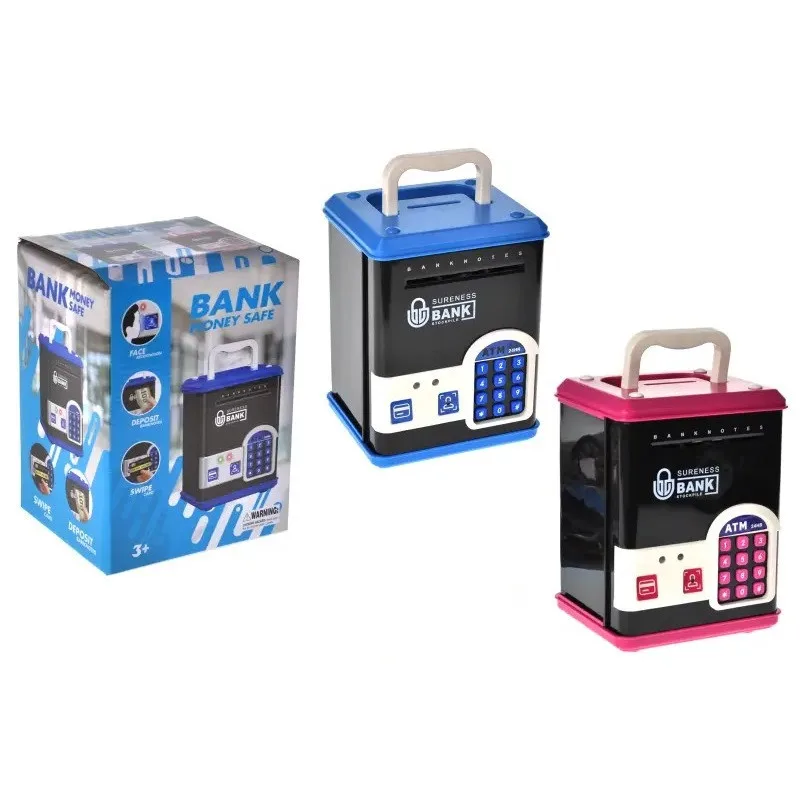 Дитяча скарбничка-сейф YG Toys пластик 12,9х18,6х15 см рожевий музика світло пароль імітація відбитка