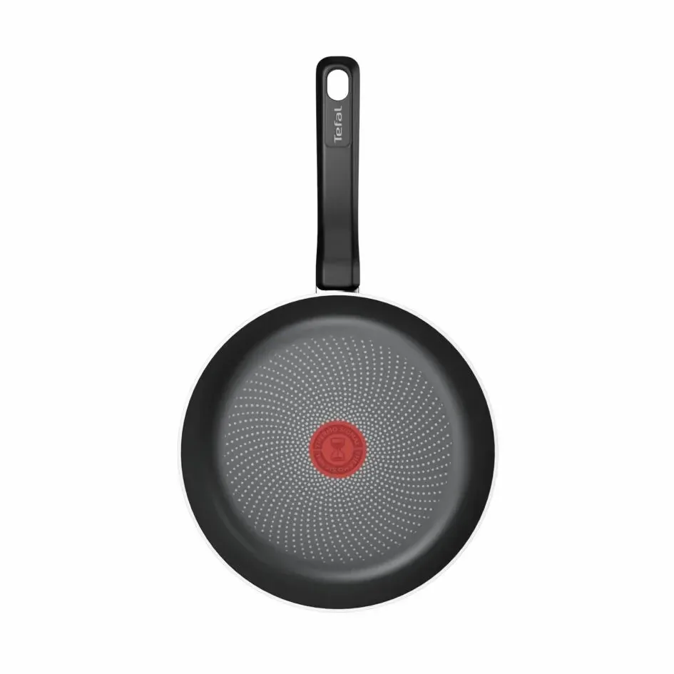Сковорода з кришкою Tefal So' Light, 24 см, алюмінієва, з бакелітовою ручкою та скляною кришкою, чорного кольору.