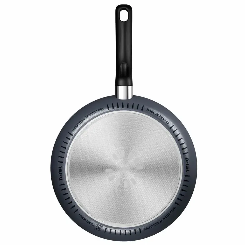 Сковорода з кришкою Tefal So' Light, 24 см, алюмінієва, з бакелітовою ручкою та скляною кришкою, чорного кольору.