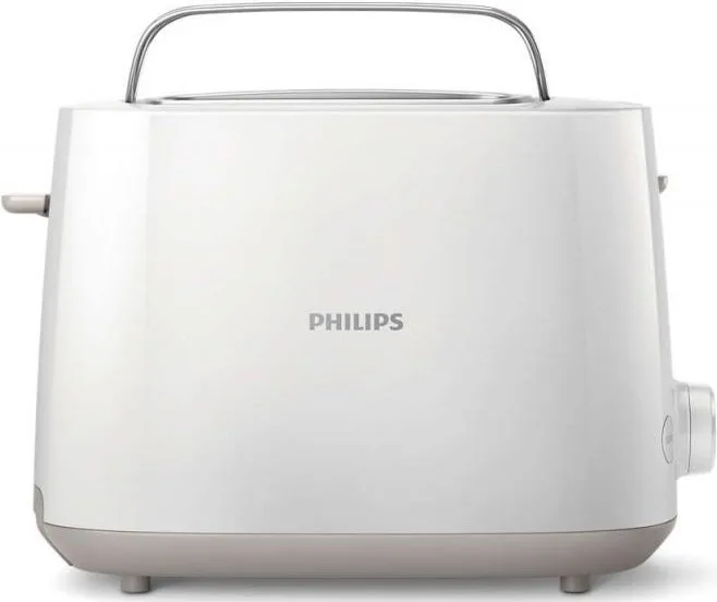 Тостер Philips пластик 2 відділення білий 760Вт 8 ступенів обсмажування