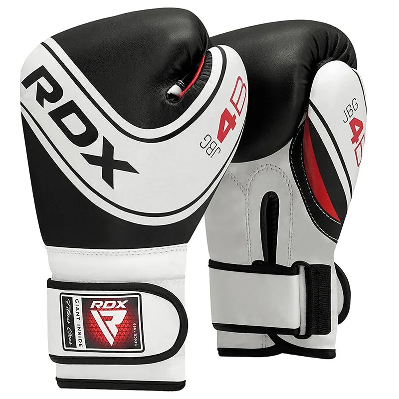 Боксерські рукавиці RDX PU 6 oz Білий/Чорний для дітей з капою в комплекті
