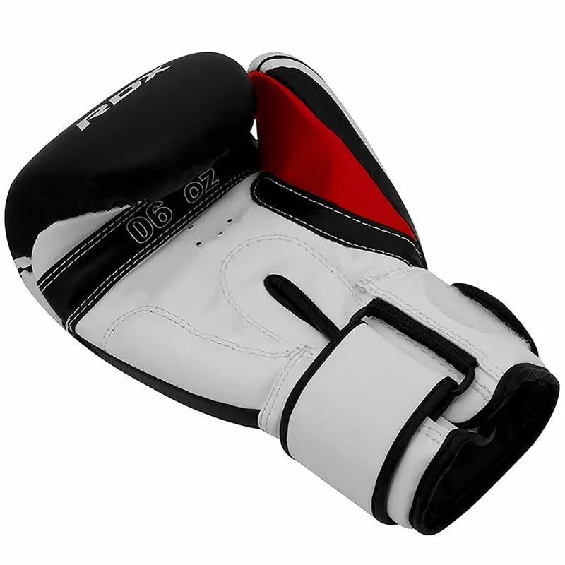 Боксерські рукавиці RDX PU 6 oz Білий/Чорний для дітей з капою в комплекті
